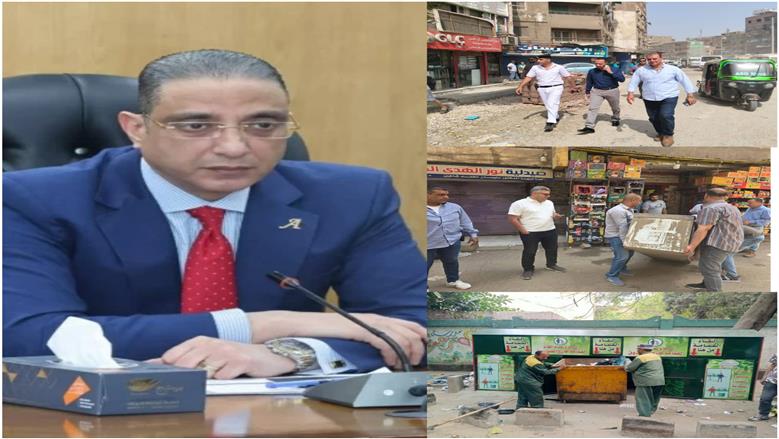 حملات مكبرة بأحياء ومراكز الجيزة لرفع الإشغالات وتسهيل حركة السير