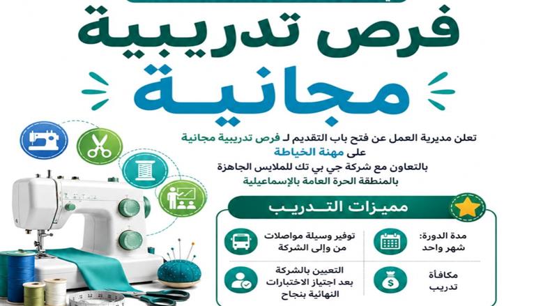 الإسماعيلية توفر فرص تدريبية للشباب لتأهيلهم لسوق العمل بمصانع الملابس الجاهزة 