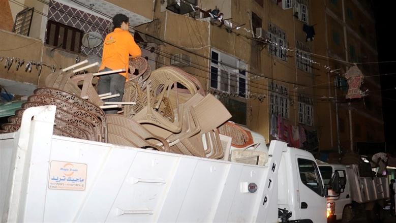 رفع 193 حالة إشغال بمنطقة الشادر القديم بحي شرق المدينة في أسوان 