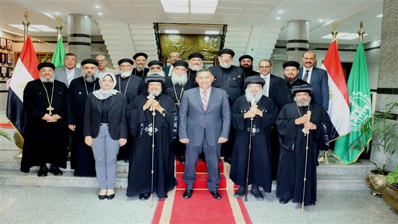 محافظ القليوبية يستقبل مطارنة وأساقفة الكنيسة الأرثوذكسية للتهنئة بعيد الأضحى