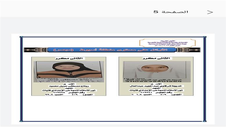 منطقة أسيوط الأزهرية تعلن أسماء أوائل الشهادة الإعدادية
