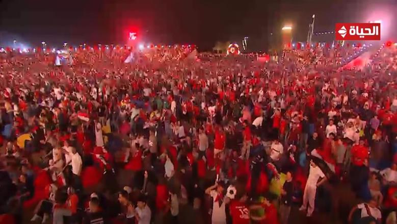 فرحة مصرية في «فان زون» العاصمة الإدارية بعد هدف مصر أمام بلجيكا (فيديو)