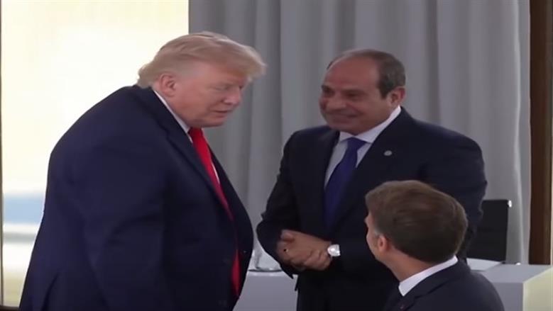 لقطات ودية تجمع الرئيس السيسي بترامب وماكرون على هامش قمة السبع