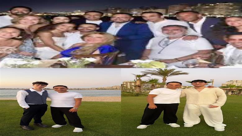 أبناء أحمد السعدني يخطفون الأضواء في حفل زفاف والدهم «صور»