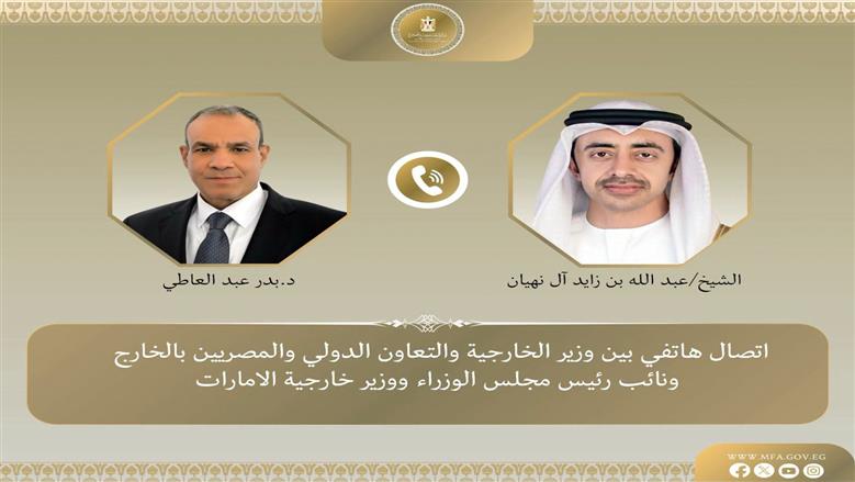 وزيرا خارجية مصر والإمارات يؤكدان ضرورة ضمان حرية المرور في الممرات المائية الإقليمية