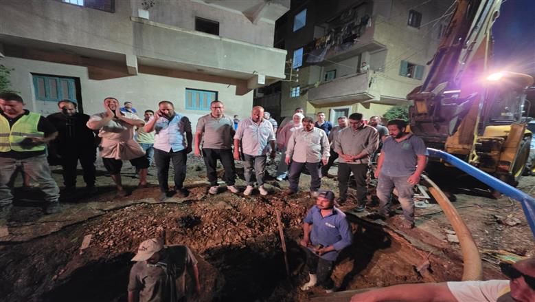 «مياه المنوفية» تنهي إصلاح عطل خط مياه بميت خاقان
