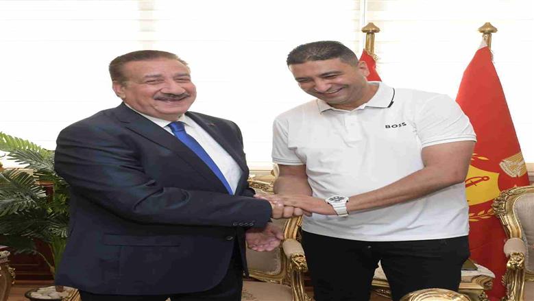 محافظ بورسعيد يستقبل لاعبين ومجلس اداره المصري