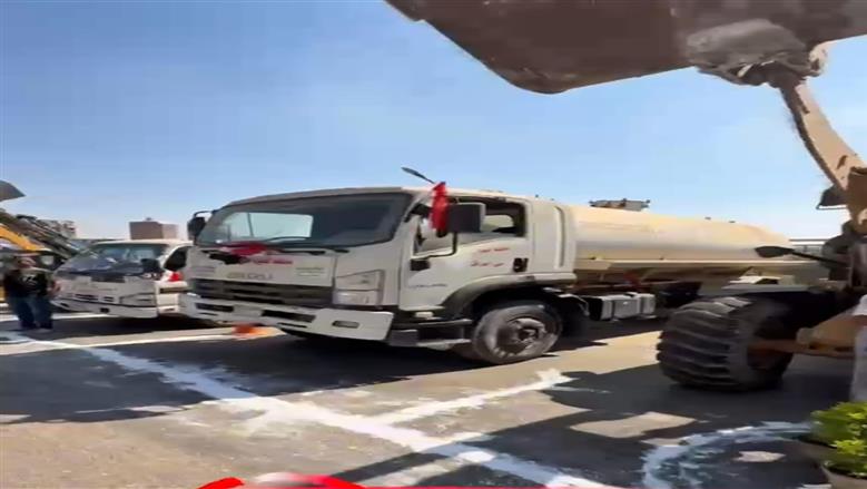 اصطفاف المعدات بحي الوراق