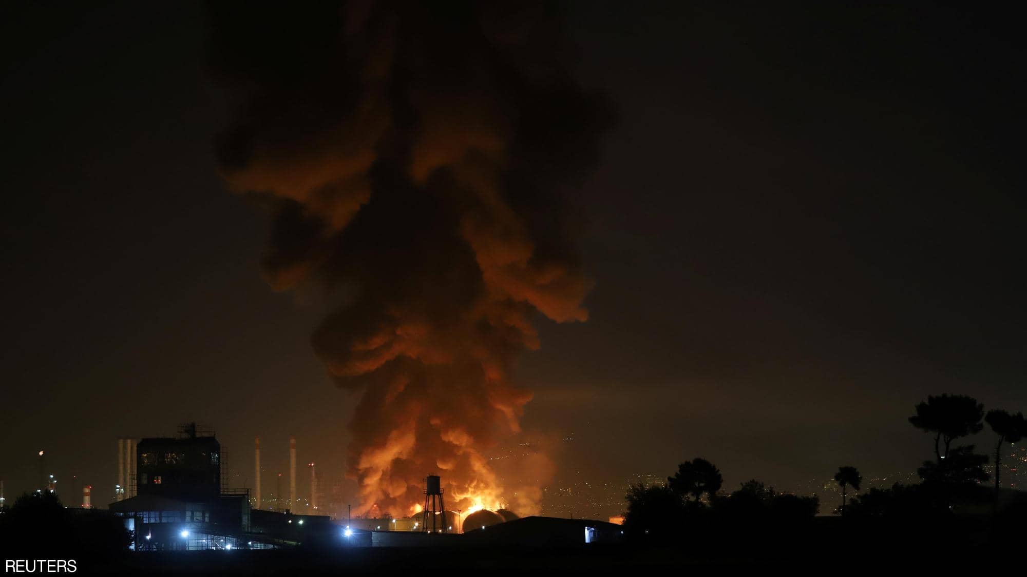 حريق مصفاة نفط طهران