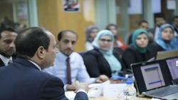 بالصور| السيسي يتابع سير الانتخابات من مقر حملته الانتخابية