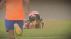 بالفيديو| لاعب برازيلي يعتدي بالضرب على مشجع فرح بهدف فريقه