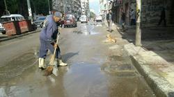 رغم وفاة أحدهم بسبب المطر.. عمال النظافة خلية نحل في شوارع الإسكندرية