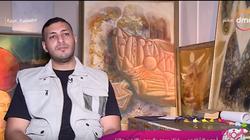 "الفن ملهوش نهاية".. أحمد الشافعي يرسم لوحاته بـ"الهباب" و"النار"