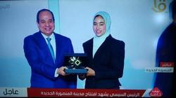 «جومانة» بعد تكريمها من الرئيس السيسي: «إحساسي لا يوصف.. وكلامه ليا طمني»