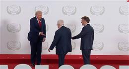 الرئيس الفرنسي يصطحب نظيره الفلسطيني لالتقاط صورة تذكارية مع ترامب 
