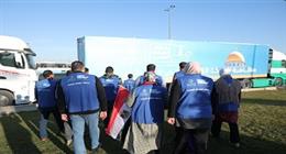 عضو بالتحالف الوطني يشارك بـ3 شاحنات في قافلة عاجلة لقطاع غزة