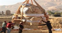 حدث أثري مهم في الأقصر.. رفع وتركيب تمثال ضخم للملك أمنحتب الثالث الأحد