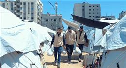 مصر تواصل توزيع المساعدات على الفلسطينيين في شمال قطاع غزة (فيديو)