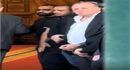 مصطفى شعبان ومنى الشاذلي يصلان عزاء زوج كارول سماحة بالشيخ زايد