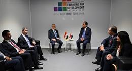 الرئيس العراقي يستقبل مدبولي على هامش مؤتمر الأمم المتحدة لتمويل التنمية