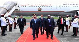 استقبال حافل للرئيس السيسي في عاصمة غينيا الاستوائية «مالابو» 