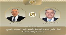 وزير الخارجية يؤكد لـ جوتيريش: مصر تبذل جهودا مكثفة لوقف إطلاق النار في غزة