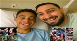 «معلش مكانش قصدي».. دوناروما يفاجئ موسيالا في المستشفى بعد إصابته الخطيرة