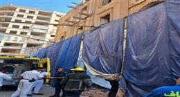 استخراج جثمان العامل ضحية انهيار عقار المنصورة من تحت الأنقاض