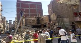 انهيار عقار في طنطا وتهشم سيارة ملاكي وفرض كردون أمني بالمنطقة