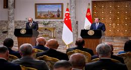 الرئيس السيسي: تناولت مع رئيس سنغافورة جهود مصر لوقف الحرب في غزة