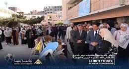 رئيس جامعة بنها يفتتح المعرض الخيري للملابس لطلاب «التربية النوعية»