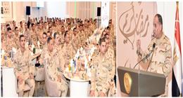 وزير الدفاع يلتقي مقاتلي قوات الدفاع الجوي ويشاركهم تناول وجبة الإفطار