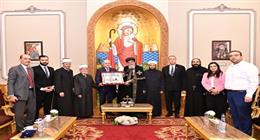 البابا تواضروس يستقبل قاضي قضاة فلسطين ووفداً رفيع المستوى بالمقر البابوي