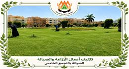 رفع كفاءة المسطحات الخضراء في القاهرة الجديدة قبل عيد الأضحى