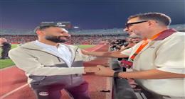 استقبال حار من محمد صلاح لماجد المصري قبل مباراة مصر وروسيا (فيديو)