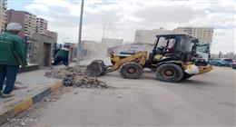 رفع 1400 طن مخلفات صلبة من طريق اللبيني ناهيا بالجيزة