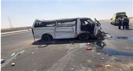 إصابة 7 أشخاص في حادث انقلاب سيارة ميكروباص على طريق القاهرة الفيوم