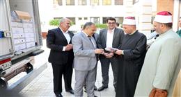 محافظ الشرقية يشهد تسليم 2 طن لحوم من صكوك الأضاحي استعدادا لتوزيعها