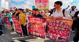 «شكرا من هنا لبكره».. رسائل حب تزين مطار العلمين استعدادا لاستقبال منتخب مصر
