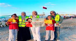 متطوعو صندوق مكافحة الإدمان ينشرون الوعي بين المصطافين على شواطئ بلطيم بكفر الشيخ